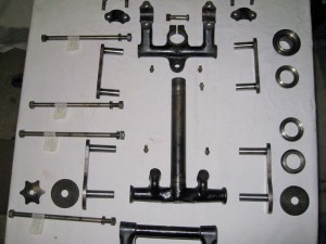 1929 BSA Sloper motorcycle, girder fork parts