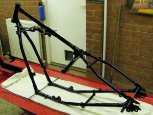 1929 BSA Sloper motorcycle, bare frame