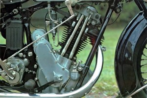 Timing side of 1930 OHV BSA Sloper with forged frame member